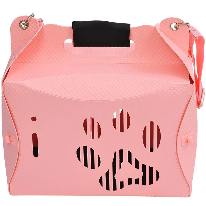 Pawhut Portable Folding Pet Dog Travel Carrying Tote Bag House Kennel - Pink