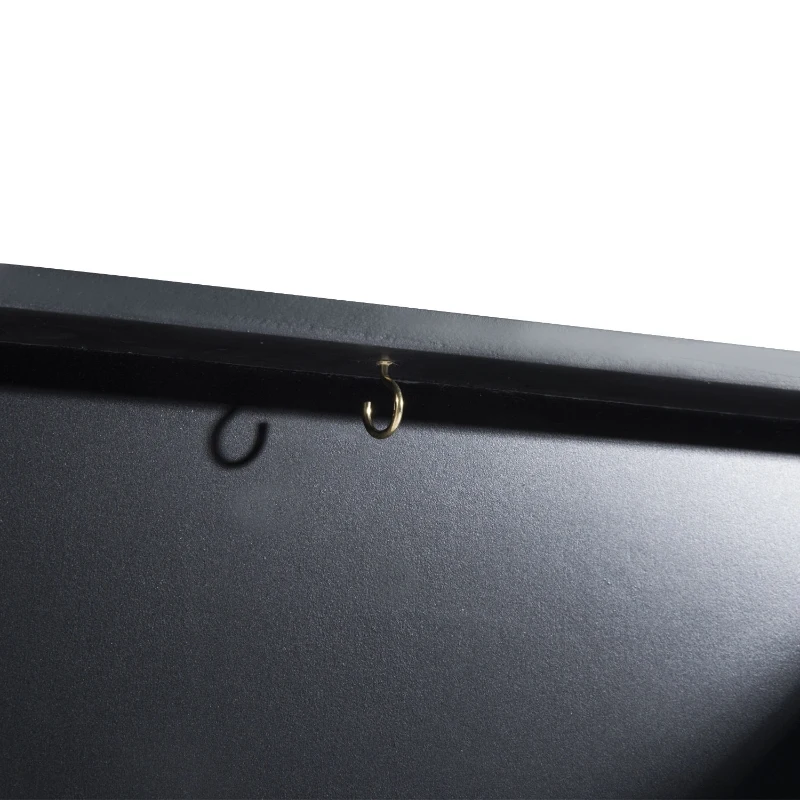 HomCom 32" x 24" Wooden Wall Mounted Jersey Memorabilia Shadow Box Display Case with Latch - Black