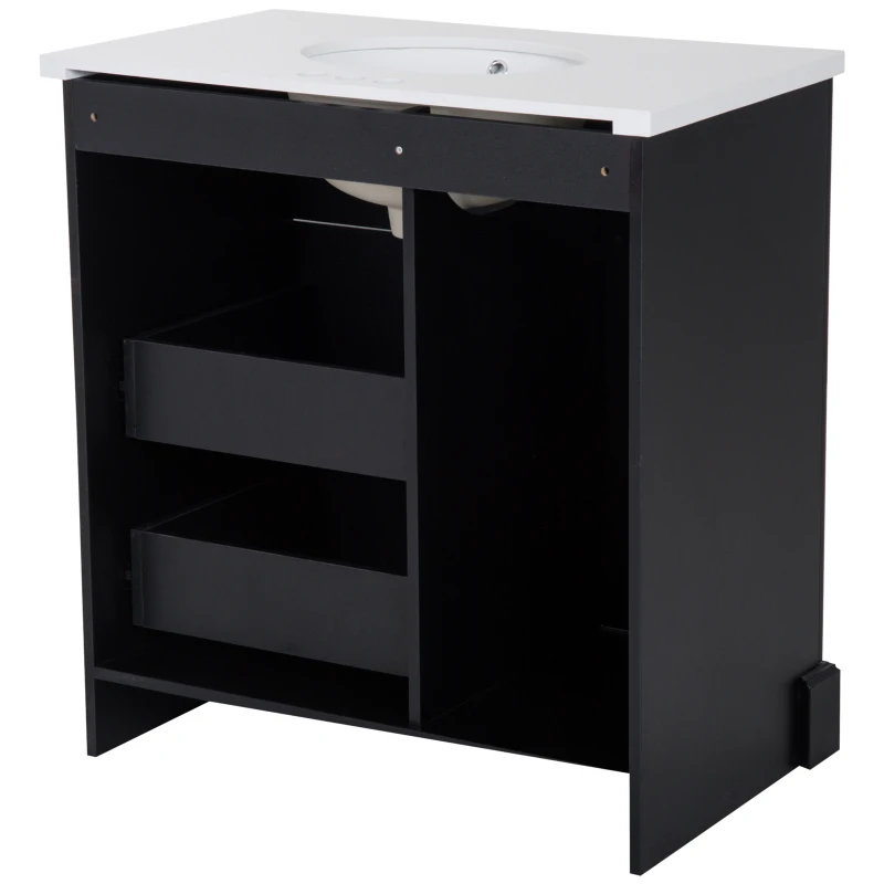 Kleankin 34” Modern Ceramic Sink Bathroom Vanity Set