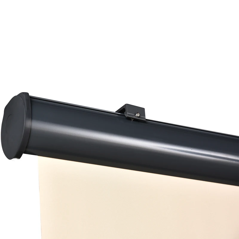 Outsunny Retractable Exterior Roller Shade Cordless Roller Shade Privacy for Balcony with UV Protection Sand Color Safety Crank Operation