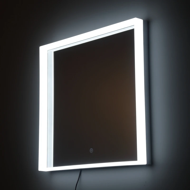 kleankin 24" x 24" Square Front Light LED Bathroom Vanity Mirror