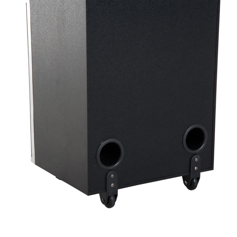 HomCom 37" Portable Remote Control Indoor Outdoor Bluetooth Capable Dual Speaker Stereo with Wheels