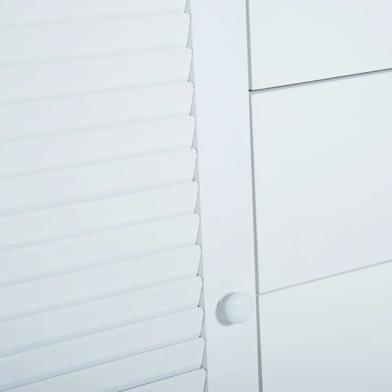 HomCom 47" Contemporary Craftsman Style Bathroom Cabinet Buffet Sideboard Countertop Tower with Drawers and Shutters - White