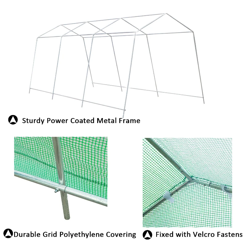Outsunny 15’ x 7’ x 7’ Outdoor Portable Walk-In Tunnel Greenhouse with Windows