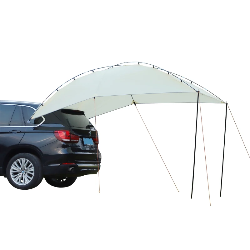 Outsunny Car Camping Sun Shade Canopy for Spacious UV/Water Protection & Easy Setup - Sand