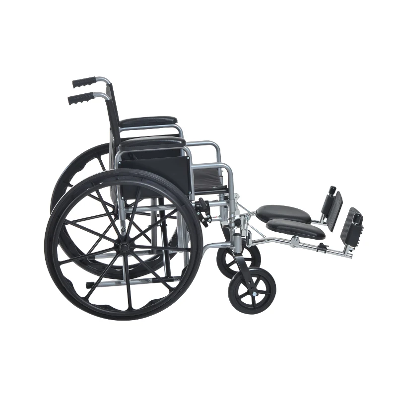 HomCom Foldable Lightweight Manual Wheelchair - Black/Silver