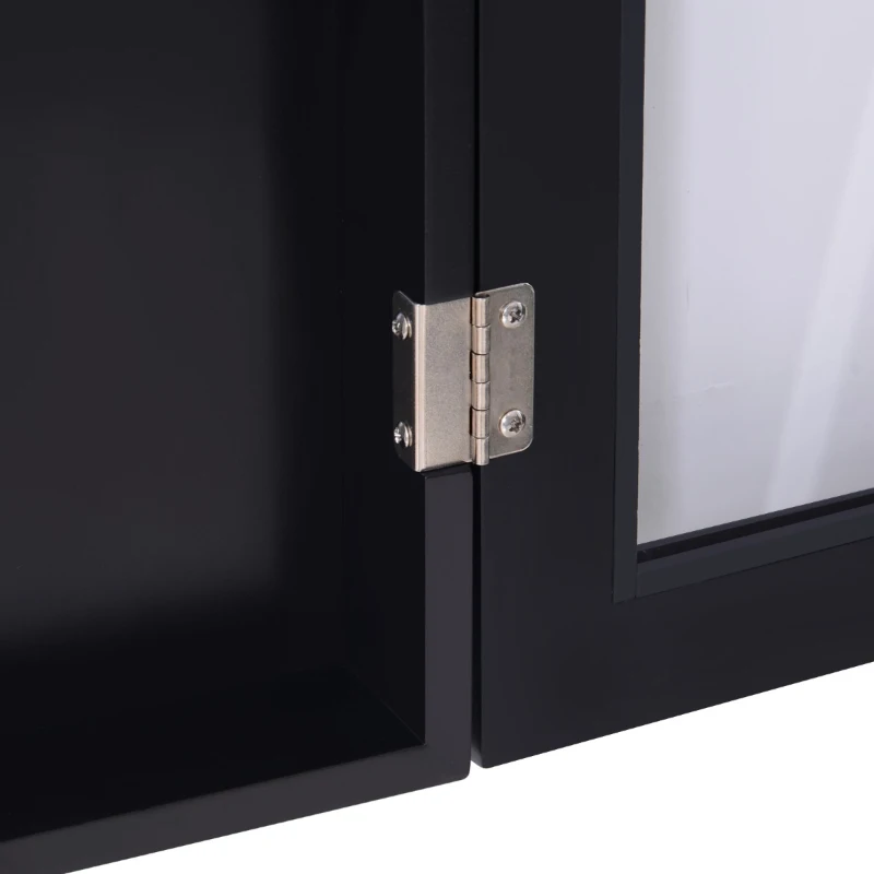 HomCom 32" x 24" Wooden Wall Mounted Jersey Memorabilia Shadow Box Display Case with Latch - Black