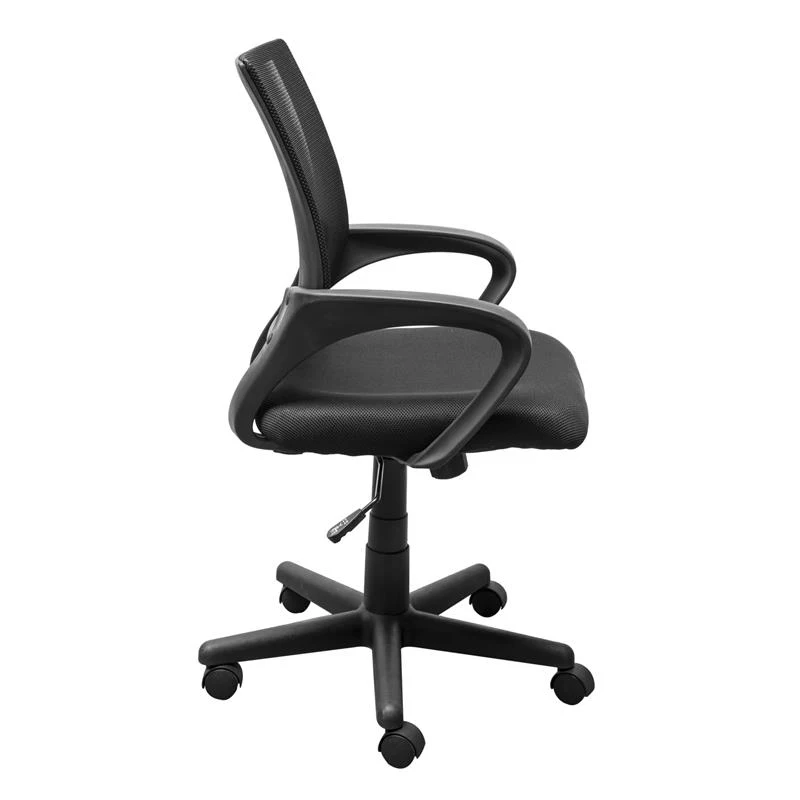 HomCom Adjustable Mesh Mid Back Computer Desk Office Task Chair - Black
