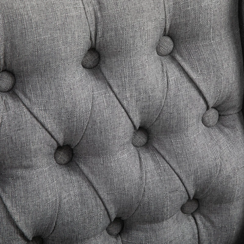 HomCom 40" Tufted Counter Height Bar Stool Dining Chair Set of 2 - Grey