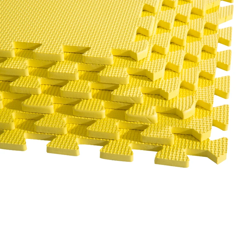 Soozier 72 sq ft Exercise Interlocking Protective Flooring - 24" x 24" x 3/8" Tiles - Yellow