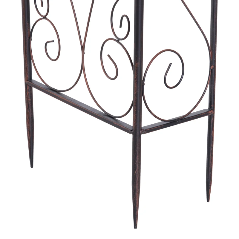 Outsunny 7.5' Metal Outdoor Garden Arch Arbor Trellis - Black Bronze