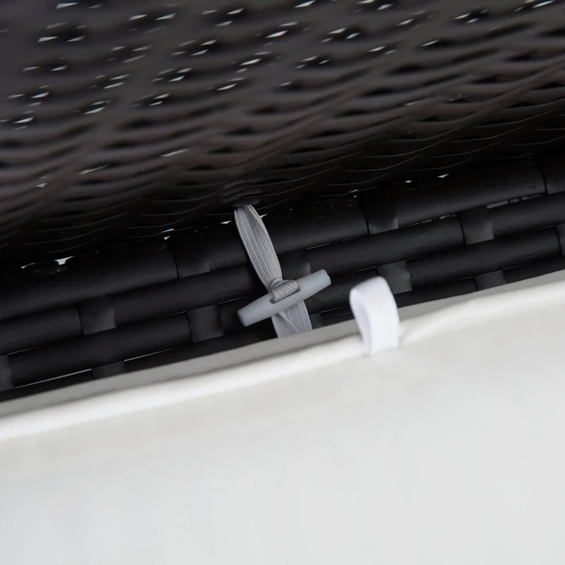 Outsunny 7 Piece Set Rattan Sofa Luxury Modular Conversation Outdoor Furniture - Coffee and Cream