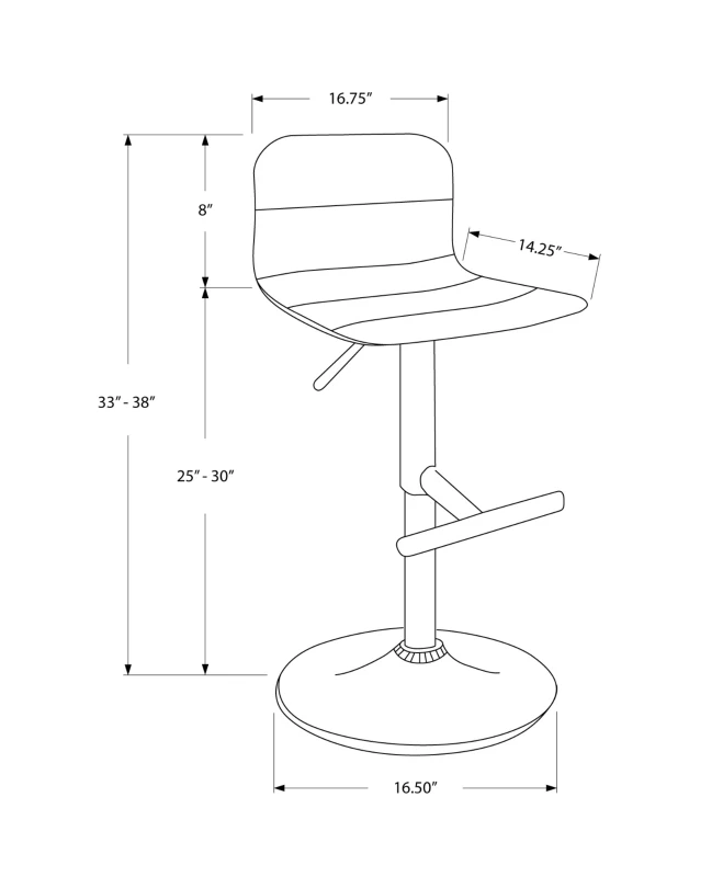Monarch 2 Piece Contemporary PU Leather Low-Back Stitched Seat Chrome Base Hydraulic Lift Swivel Barstool Chair Set - White Finish