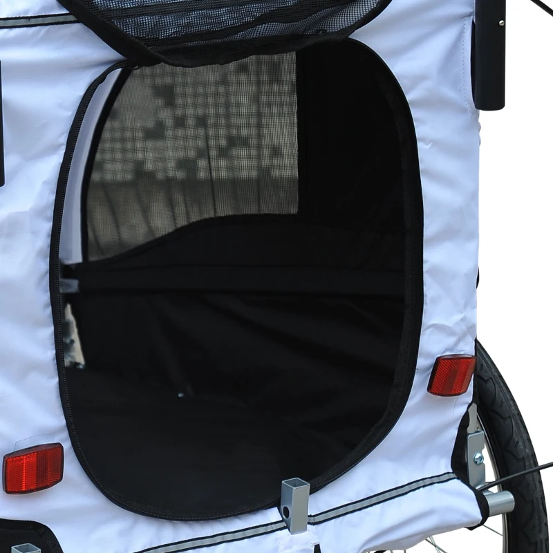 Aosom Elite Pet Dog Bike Bicycle Trailer Stroller Jogger w/ Suspension - White