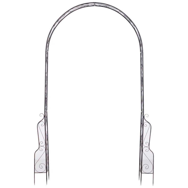 Outsunny 7.5' Metal Outdoor Garden Arch Arbor Trellis - Black Bronze
