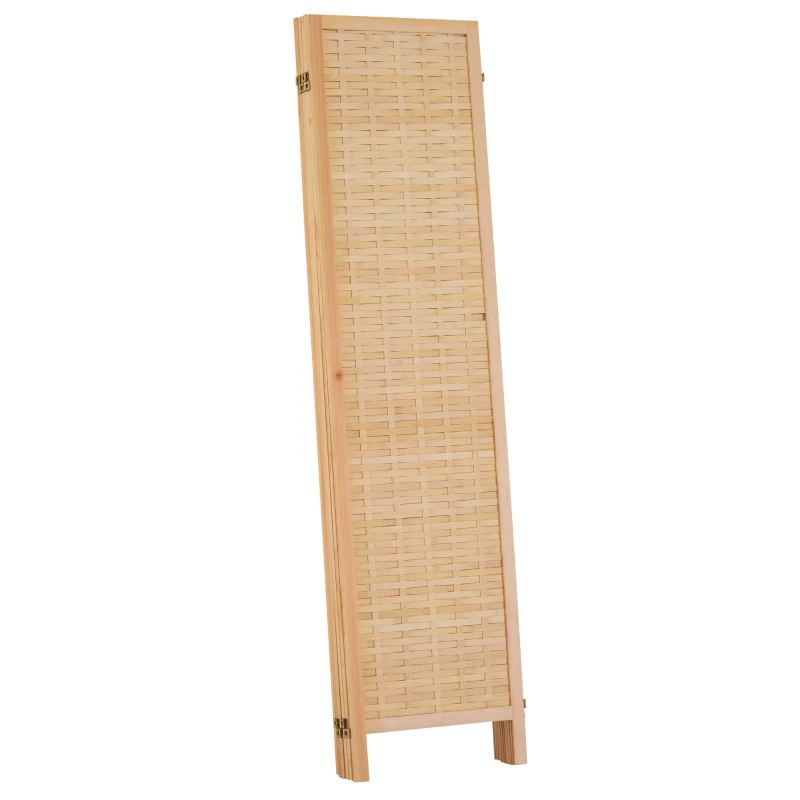 HomCom 6' 6-Panel Bamboo Screen Freestanding Room Divider
