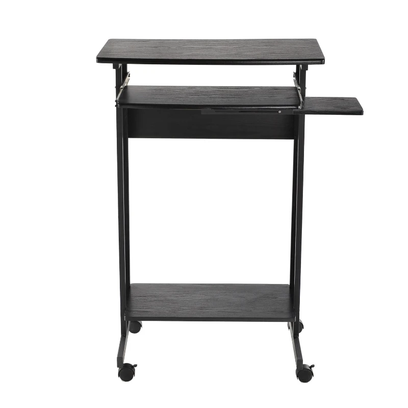 HomCom 30" Mobile Rolling Computer Workstation Standing Desk with Keyboard Shelf