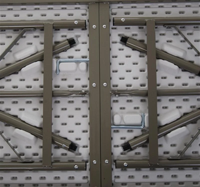 HomCom 4' Multipurpose Utility Center-Fold Folding Table w/ Carrying Handle - White Granite Top