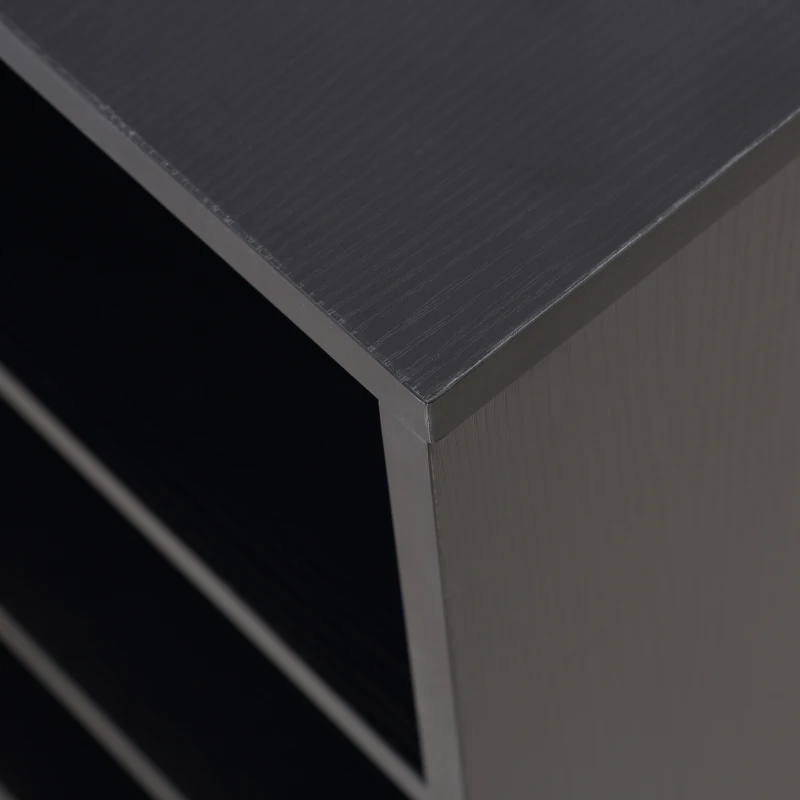 HomCom 40" Space Saving Modern Home Office Computer Desk Bookshelf Combo - Black