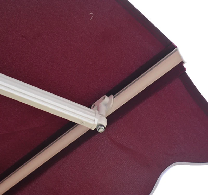 Outsunny 10' x 8' Patio Manual Retractable Sun Shade Awning - Red