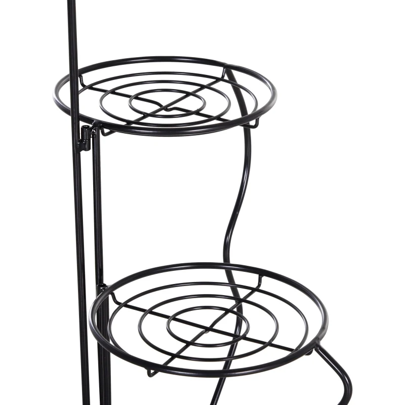 Outsunny 4-Tier Folding Flower Pot Stand Display Table for an Elegant Indoor/Outdoor Decorative Touch