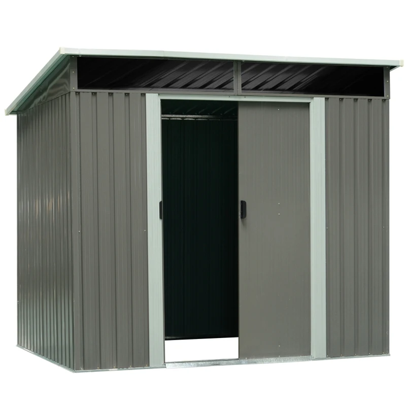 Outsunny 4' x 8' Steel Outdoor Garden Storage Shed Yard Tool House