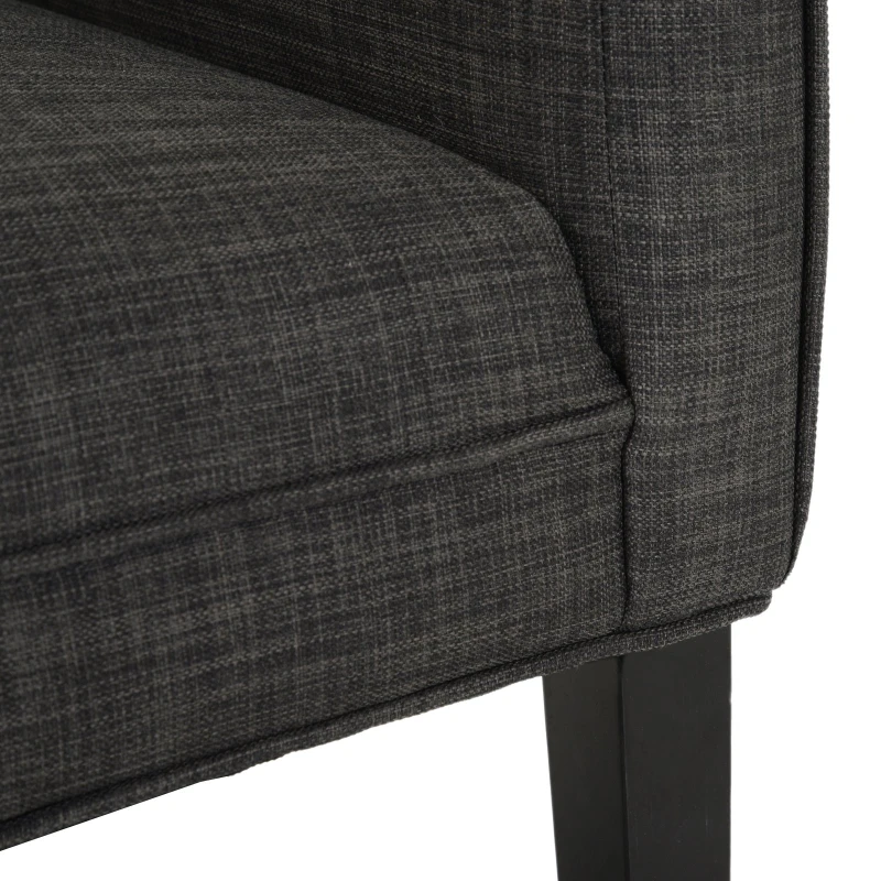 HOMCOM Ergonomic Open Back Birch Legs Upholstered Barrel Chair w/ Armrest