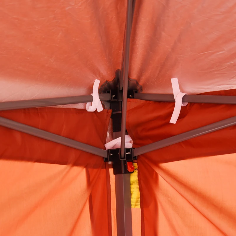 Outsunny 10’ x 20’ Outdoor Gazebo Canopy Wedding Party Tent with 4 Removable Sidewalls - Rust Red