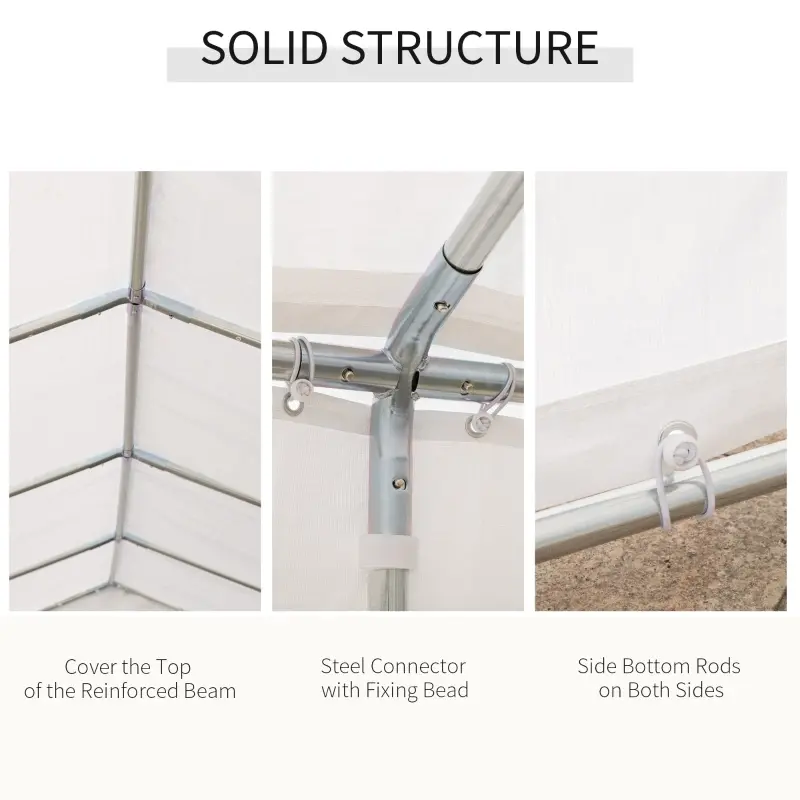 Outsunny Outdoor 32"x16" Heavy Duty Portable Carport Gazebo Canopy Wedding Tent Garage - White