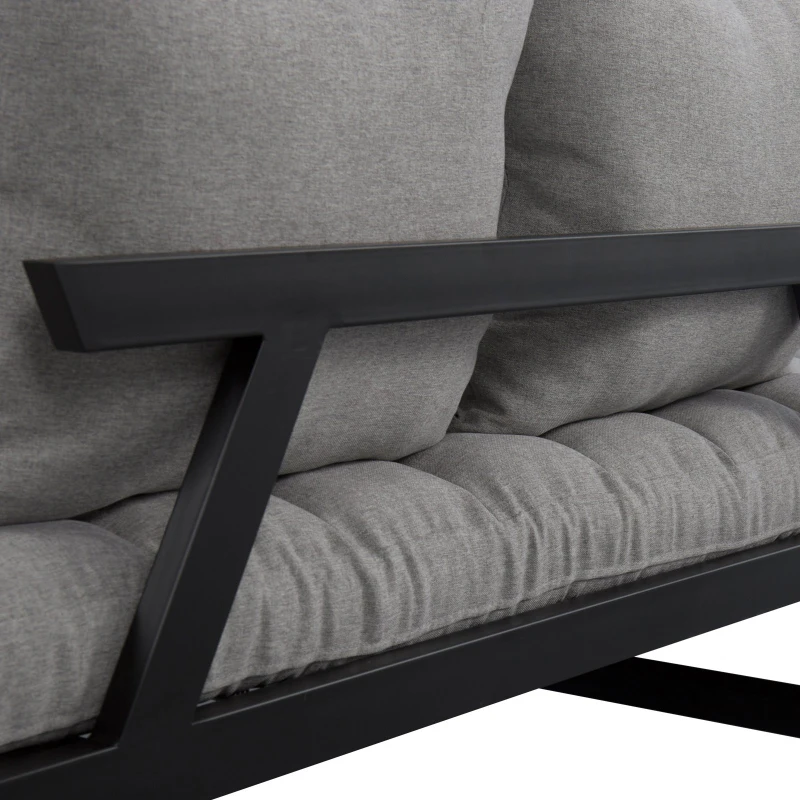 HOMCOM Click Clack Couch Convertible Futon Sleeper Sofa Bed - Modern - Linen Fabric  61" L Light Grey