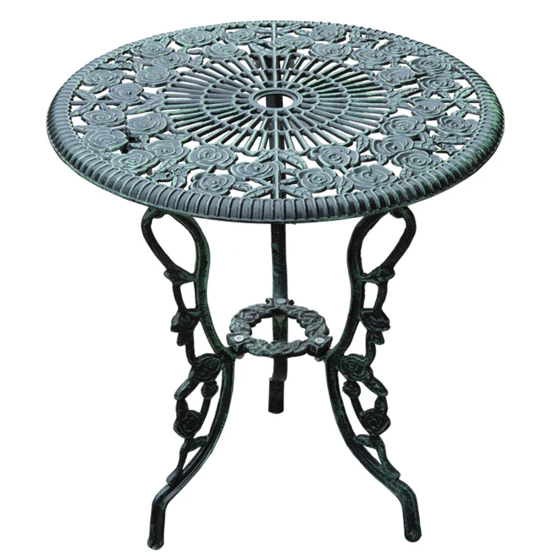 Outsunny 3 Piece Outdoor Cast Iron Patio Furniture Antique Style Dining Bistro Set