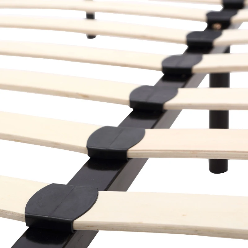 HomCom Queen Size Torsion Arched Wood Slat Steel Platform Bed Mattress Frame - Black