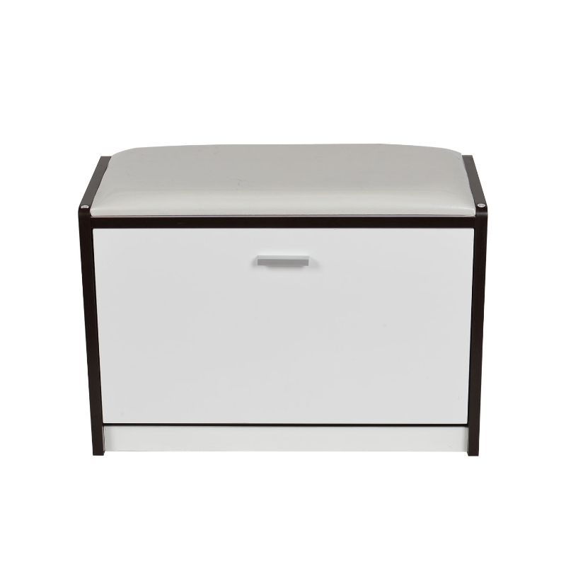 HomCom 9 Pair Shoe Storage Bench - Black and White