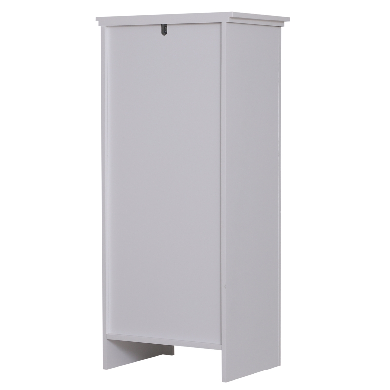 HomCom 36" Wooden Compact Modern Bathroom Storage Cabinet with Shelf- White