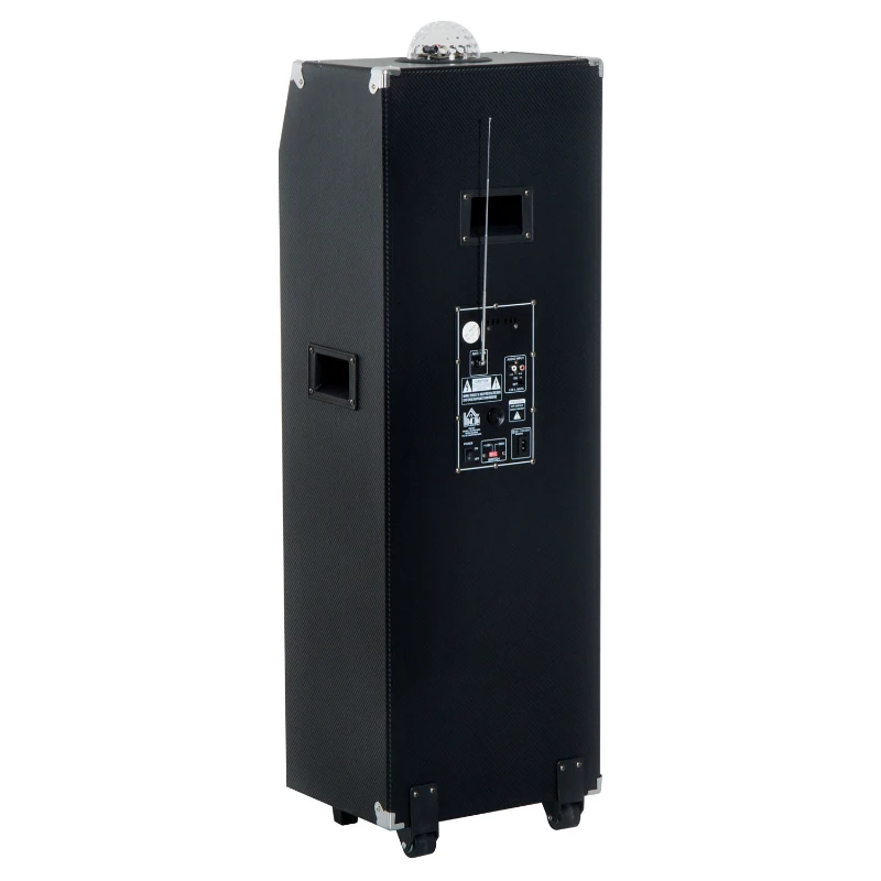 HomCom 100 Watt Portable Bluetooth Double Subwoofer Speaker System with LED Party Lights