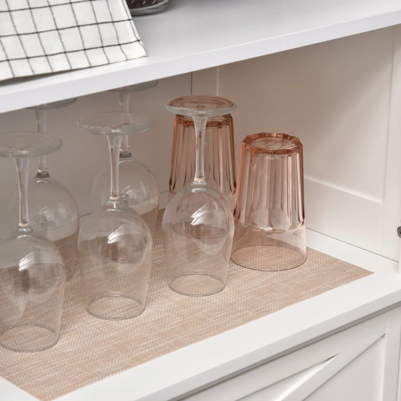 HOMCOM 5ft Tall Wood Kitchen Storage Cabinet with Adjustable Shelves, 2 Wood Pantries, Drawer and Sturdy Design - White