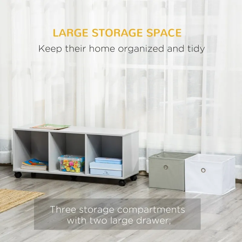 HOMCOM Kids Shelf /w Cubes, Cubby Storage for Kids