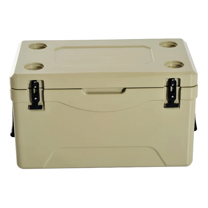 Outsunny 64 Quart Rotomolded Outdoor Portable Camping Cooler and Ice Chest Box
