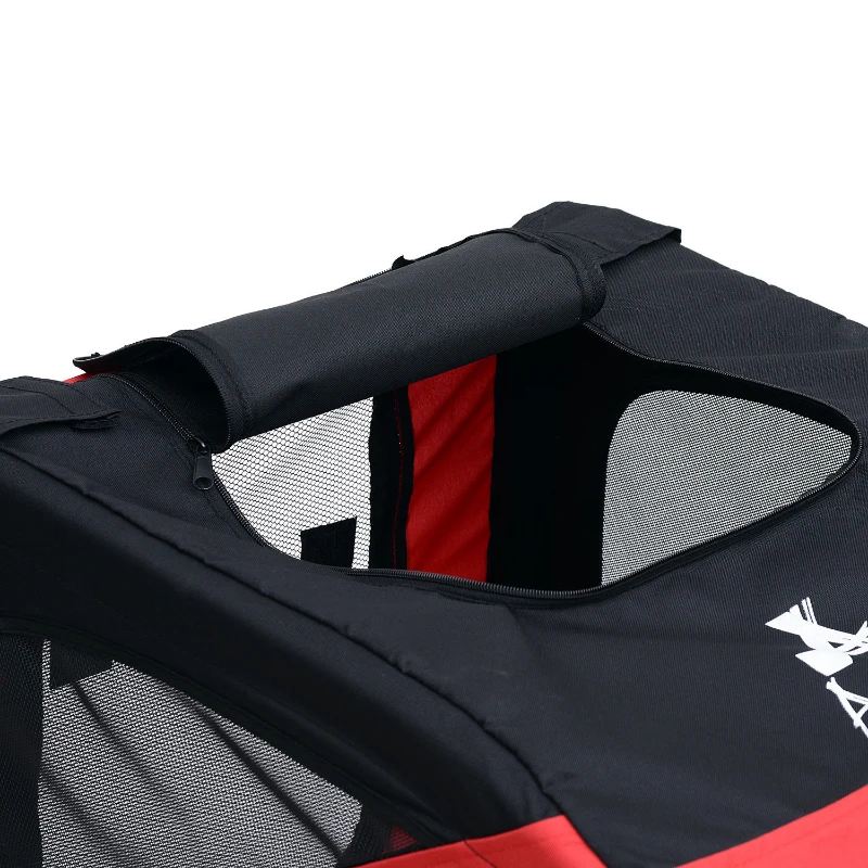 Open Box Aosom Elite Pet Dog Bike Trailer and Stroller with Type 'A' Hitch and Leash Hook - Red / Black