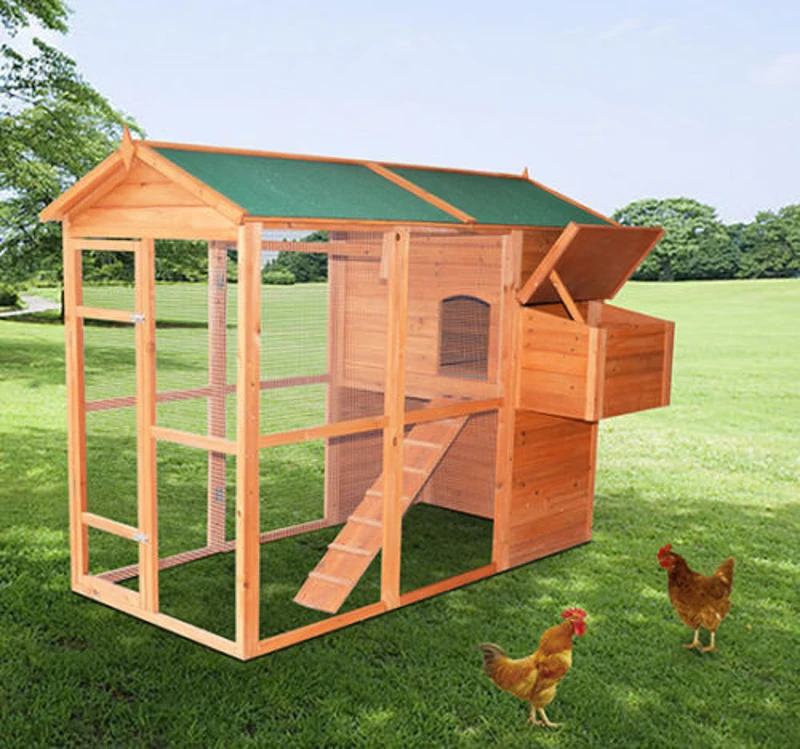 Pawhut Large Backyard Chicken Coop with Outdoor Run