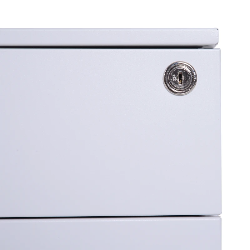 Vinsetto 24" Metal 3 Drawer Locking Under Desk Filing Cabinet On Wheels - White