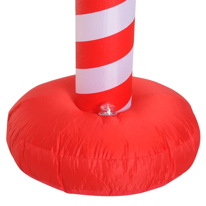 HOMCOM 6’ Outdoor Lighted Inflatable Christmas Road Sign - Santa Please Stop Here