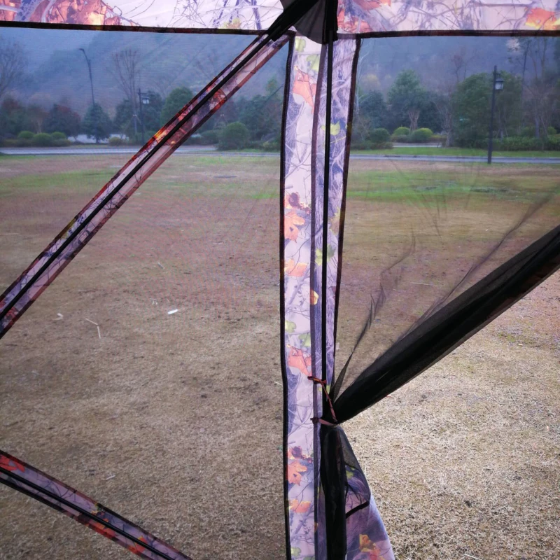 Outsunny Outsunny 12" x 12" 6-Sided Pop Up Portable Hexagonal Hub Gazebo Flower Pattern - Flower Pattern