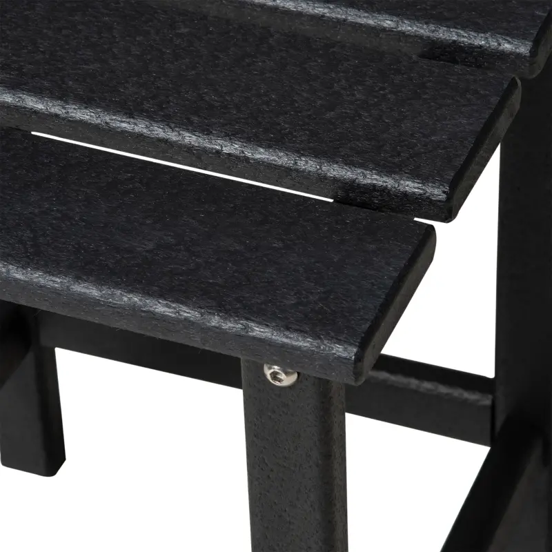 Outsunny Patio Side Table, 15" Square Outdoor End Table, HDPE Plastic Tea Table for Adirondack Chair, Backyard or Lawn, Black