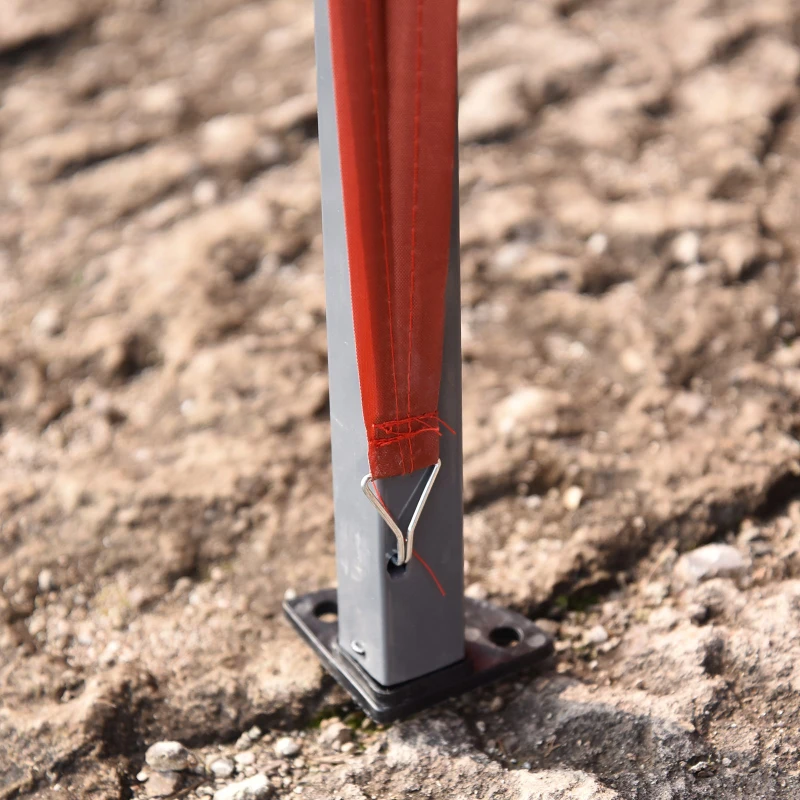 Outsunny 10’ x 20’ Outdoor Gazebo Canopy Wedding Party Tent with 4 Removable Sidewalls - Rust Red