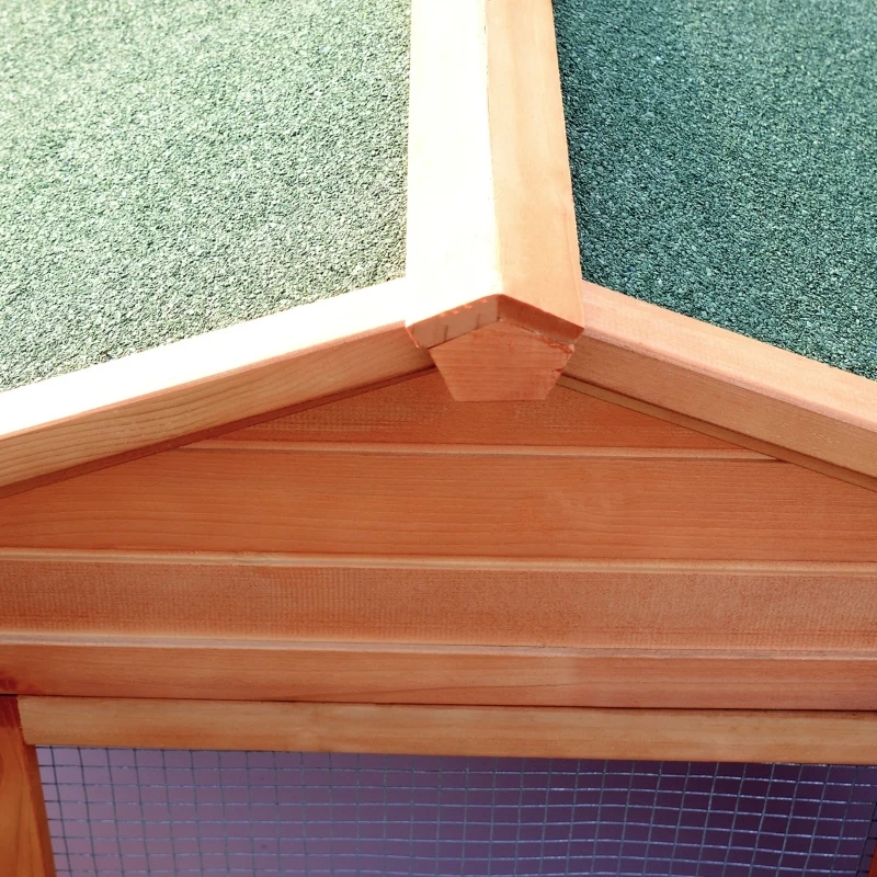 PawHut 2-Story Wooden Rabbit Hutch, Large Pet House with Ramps & Lockable Doors