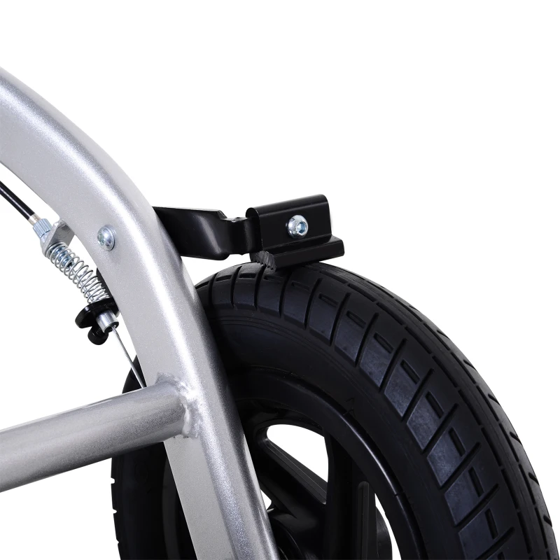 HOMCOM Knee Scooter with Basket Storage Walker Mobility During Medical Rehabilitation & Injury Folding for Transport - Silver