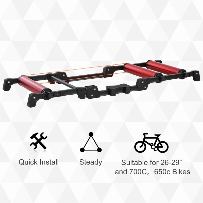 Soozier Bicycle Rollers Foldable & Adjustable Indoor Fitness - Aluminum