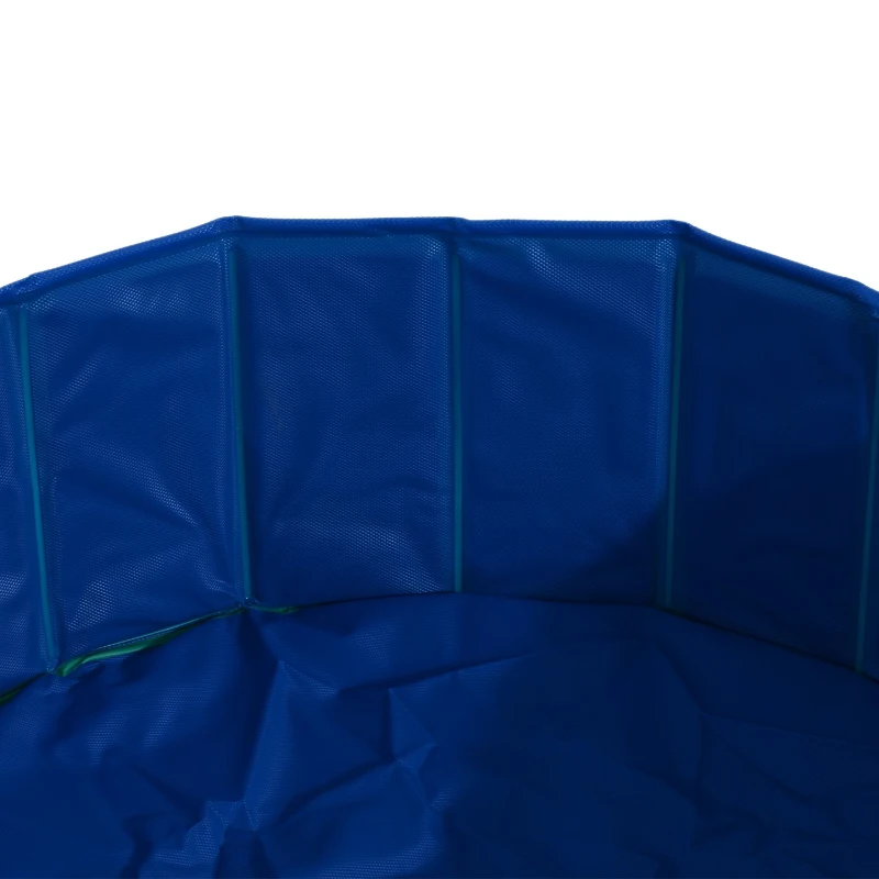 Open Box PawHut 12” x 40” Collapsible PVC Pet Foldable Swimming Pool Dog Bathing Tub - Green / Blue