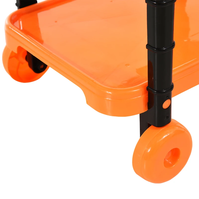 HOMCOM 32pc Kids Tool Set Pretend Play Construction with Rolling Cart Orange/Grey